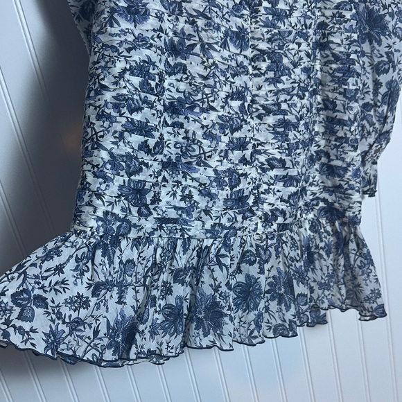 Robert Rodriguez "Carmen" silk-blend sheath dress M Long Sleeve Ruffle Floral - Picture 10 of 11